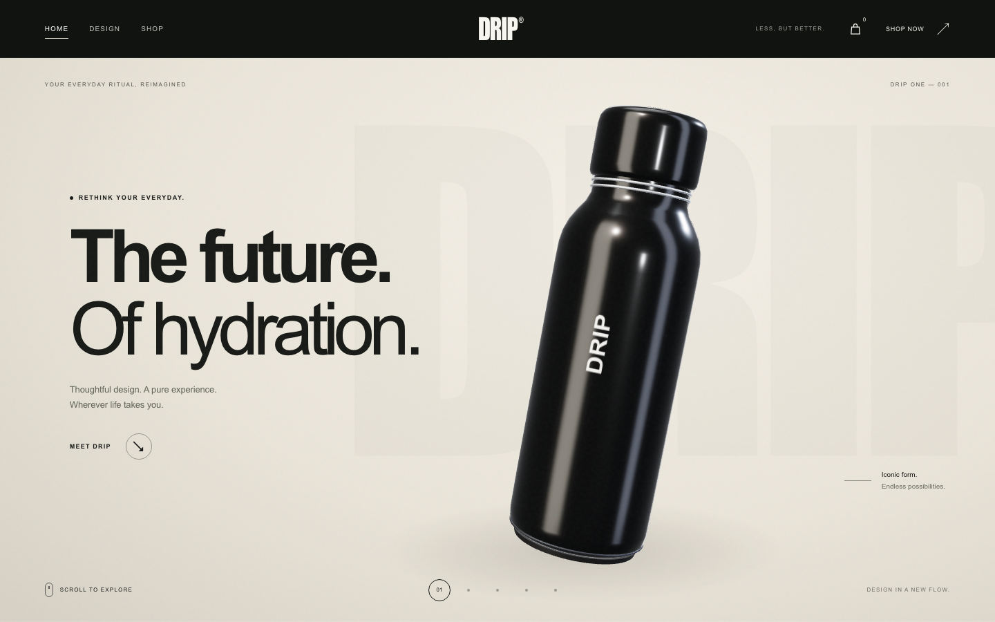 Home page of the DRIP product website